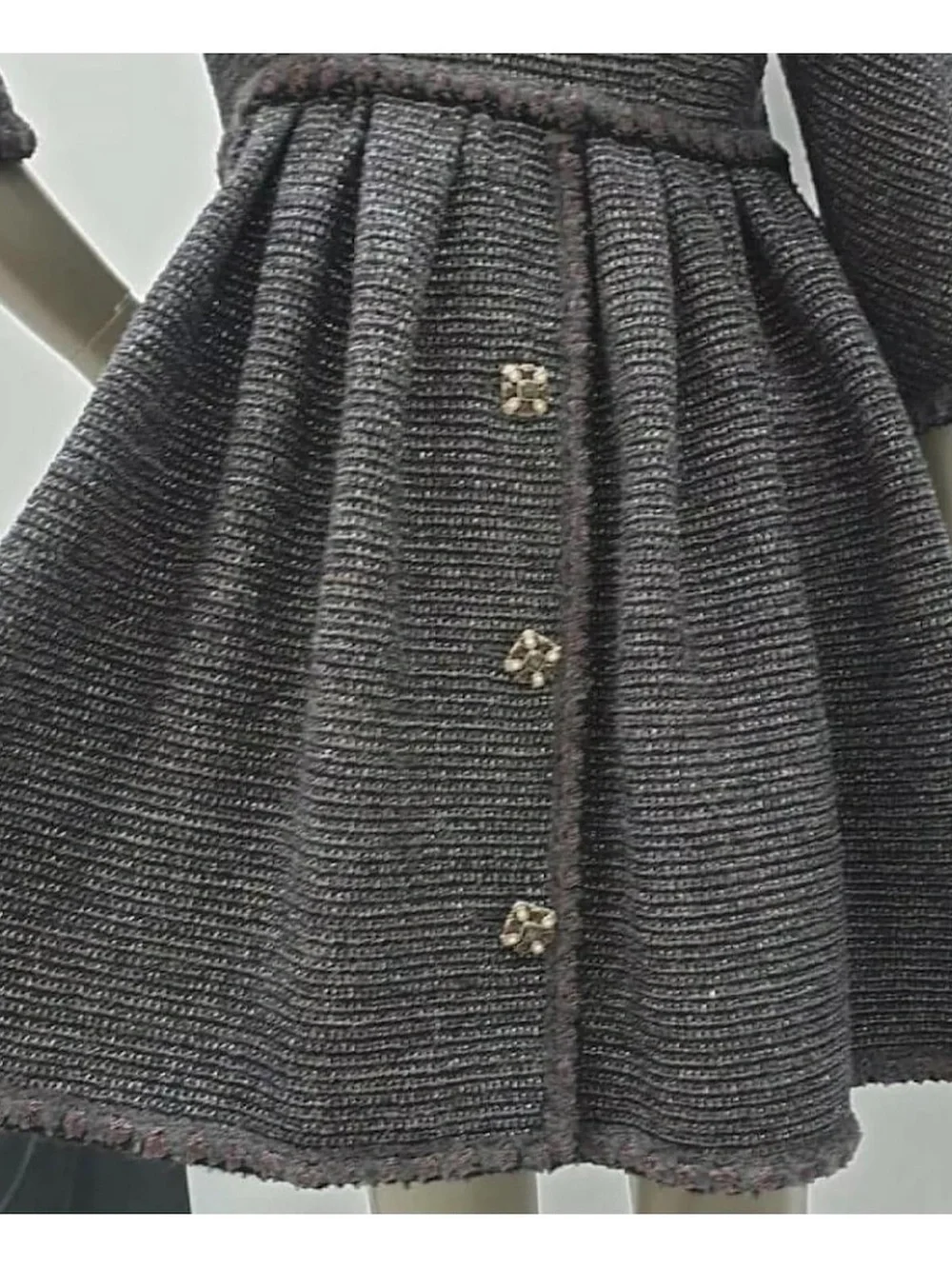 CHANEL $10k Gripoix Button Tweed Fit-and-Flare Jacket in Medium Size US 8, Fr 40